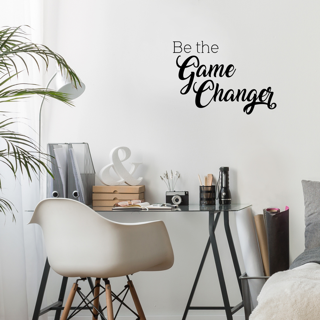 Vinyl Wall Art Decal - Be The Game Changer - 22" x 21" - Inspirational Home Office Living Room Life Quote - Positive Trendy Modern Bedroom Dorm Room Apartment Wall Decor 660078115930