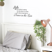 Life isn't about waiting for the storm to pass - SIZE IS 23" x 12"-  Vinyl Wall Decal