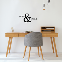 Motivational and Inspirational do it Yourself Art DecaI can and I Will 10.5" x 22" Wall Decoration Vinyl Sticker-Black 658751770354