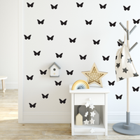 Set of 30 Butterflies Vinyl Wall Art Decals - 5" x 5" - Bedroom Vinyl Wall Decor Stickers - Apartment Vinyl Decal Decor - Kids Room Butterfly Pattern Vinyl Wall Art 660078092811