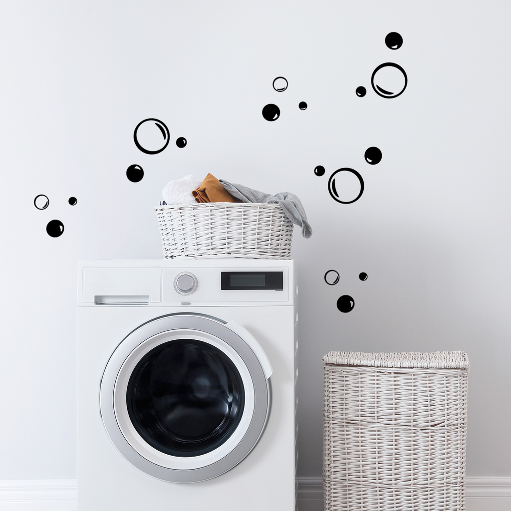 Pack of 18 Soap Bubbles Vinyl Wall Art Decals - 1" x 4" - Bedroom Vinyl Wall Decor Stickers - Bathroom Vinyl Decal Wall Decor - Kids Room Vinyl Wall Decals - Soap Bubbles Pattern Vinyl 660078097076