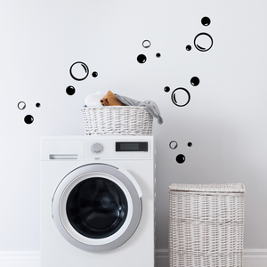 Pack of 18 Soap Bubbles Vinyl Wall Art Decals - 1" x 4" - Bedroom Vinyl Wall Decor Stickers - Bathroom Vinyl Decal Wall Decor - Kids Room Vinyl Wall Decals - Soap Bubbles Pattern Vinyl 660078097076