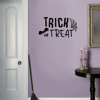 Vinyl Wall Art Decal - Trick Or Treat - 12" x 23" - Fun Spooky Halloween Seasonal Decoration Sticker - Kids Teens Adults Indoor Outdoor Wall Door Window Living Room Office Decor 660078116180