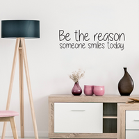 Be The Reason Someone Smiles Today - Inspirational Quote - Vinyl Wall Art Decal - 10" x 30" - Life Quotes Wall Art Sticker 660078088951