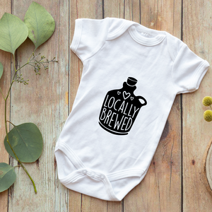 Onesie Organic Baby One Piece Short Sleeve Trendy Cute Funny Minimal Bodysuit 0-12 Months - Locally Brewed