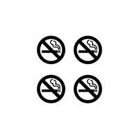 No Smoking Vinyl Sticker Sign Wall Decal Sticker Sign Self-Adhesive Waterproof Anti Smoking Sign (4 Pack)