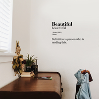 Vinyl Wall Art Decal - Definition of Beautiful - 16" x 23" - Motivational Life Quotes for Home Office Work Decoration - Positive Indoor Outdoor Apartment Dorm Room Bedroom Living Room Decor 660078129449