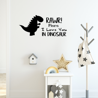 Vinyl Wall Art Decal - Rawr Means I Love You in Dinosaur - 16" x 36" - Cute Boys Little Girls Kids Adhesive Peel Off Sticker - Cute Nursery Bedroom Playroom Home Apartment Classroom Decor Stickers 660078116548