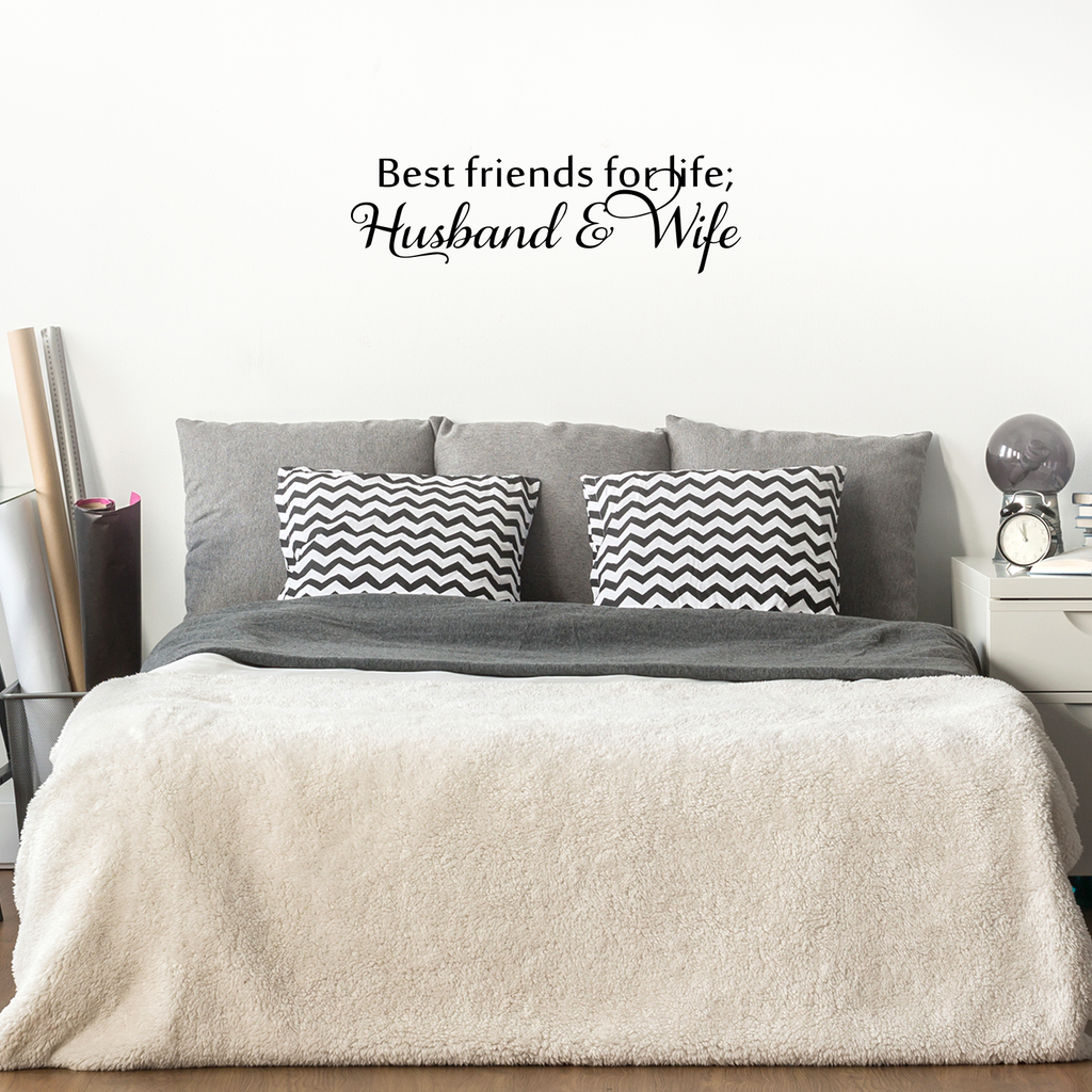 Best Friends For Life, Husband and Wife - 30" x 9" - Cute Bedroom Decorative Vinyl Wall Decal