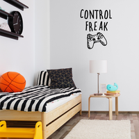 Vinyl Wall Art Decal - Control Freak - 29" x 23" - Gaming Accessory Decor for Boy Girl Teens Bedroom Adhesive Decor - Cool Game Room Peel and Stick Waterproof Sticker Design 660078115541