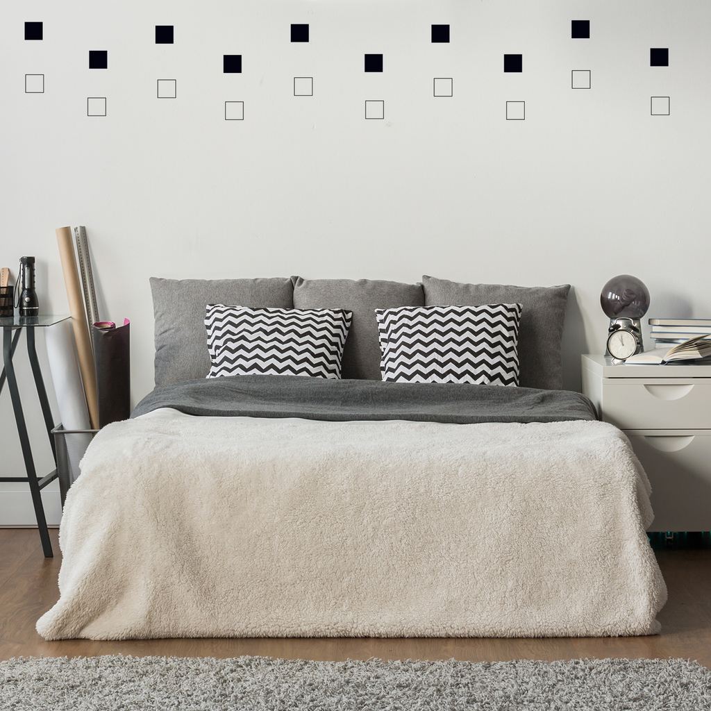 Set of 20 Vinyl Wall Art Decal - Square Patterns - 4.3" x 4.3" Each - Minimalist Vinyl Stickers for Home Apartment Bedroom - Cool Modern Decor for Living Room Workplace Use 660078113653