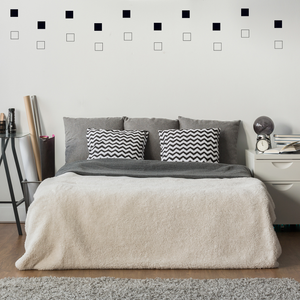 Set of 20 Vinyl Wall Art Decal - Square Patterns - 4.3" x 4.3" Each - Minimalist Vinyl Stickers for Home Apartment Bedroom - Cool Modern Decor for Living Room Workplace Use 660078113653