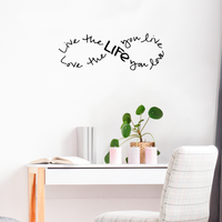 Live the life you love, Love the life you live Bob Marley Infinity Wall Decal- 22" x 8"