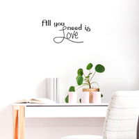 All you need is Love - 23" x 11" - the beatles inspired cute decal
