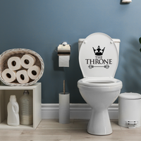 The Throne - Toilet Lid Sign - 10" x 10" - Bathroom Vinyl Decal - Funny Quotes Bathroom Decorations - Waterproof Vinyl Stickers 660078089392