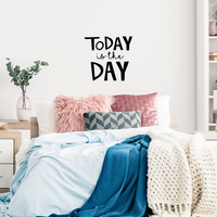 Today is The Day Motivational Quote - Wall Art Decal - 21" x 22.5" - Life Quote Vinyl Decal Decoration - Bedroom Vinyl Sticker - Living Room Wall Art Decor 660078080948