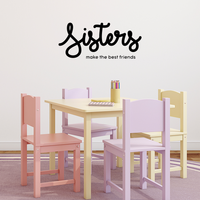 Vinyl Wall Art Decal - Sisters Make The Best Friends - 16" x 37" - Motivational Quote Words - Girls Bedroom Nursery Wall Decor- Trendy Modern Wall Sticker Decals 660078115237