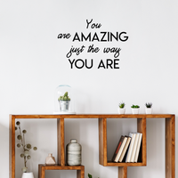 Inspirational Quote Wall Art Vinyl Decal - You are Amazing Just The Way You are - 23" x 33" Bedroom Motivational Wall Art Decor- Business Office Positive Quote Sticker Decals 660078097854