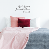Real Queens Fix Each Others Crowns - 22" x 11" - Women's Inspirational Quotes Wall Art Vinyl Decal - 11" x 22" Decoration Vinyl Stickers - Motivational Wall Decal - Bedroom Living Room Decor 660078091012