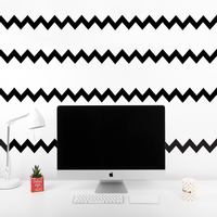Pack of 4 Chevron Pattern Stripes - Wall Art Decal - 8" x 36" - Bedroom Living Room Wall Decoration - Peel Off Vinyl Sticker - Apartment Decor - Trendy Wall Art 660078089507