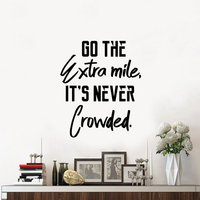 Vinyl Wall Art Decal - Go The Extra Mile It's Never Crowded - 29" x 23" - Positive Workplace Bedroom Apartment Decor - Motivational Indoor Outdoor Home Living Room Office Decals 660078119846