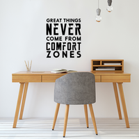Vinyl Wall Art Decal - Great Things Never Came from Comfort Zones - 26" x 23" - Decor Home Living Room Bedroom Office Sticker - Modern Peel and Stick Motivational Life Quote Decals 660078116722