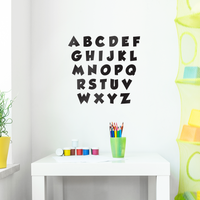 Set of Abc's Alphabet Letters - Educational Vinyl Wall Art Stickers - 3" x 3" Each Letter - Unisex Childrens Bedroom Decals - Preschool and Kindergarten Kids Educational Classroom Wall Art Decals