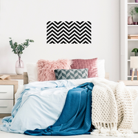 Vinyl Wall Art Decals - Chevron Stripes - 22.5" x 45"- Cool Adhesive Sticker Pattern for Home Office Bedroom Nursery Living Room Apartment - Lifestyle Minimalist Chic Decor 660078116098