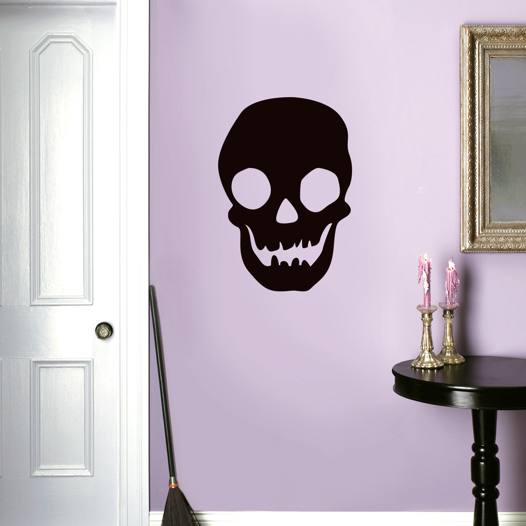 Vinyl Wall Art Decal - Skull - 29" x 20" - Scary Death Halloween Seasonal Decoration Sticker - Teens Adults Indoor Outdoor Wall Door Window Living Room Office Decor 660078119549
