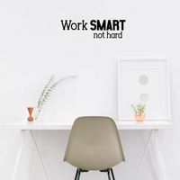 Vinyl Wall Art Decal - Work Smart Not Hard - 6.5" x 23" - Positive Modern Life Quotes for Business Workplace Bedroom Decoration - Motivational Wall Home Office Decor Stickers 660078119969