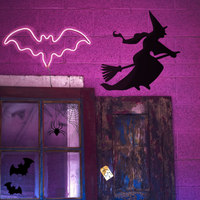 Vinyl Wall Art Decal - Flying Witch - 22.5" x 22.5" - Fun Spooky Halloween Seasonal Decoration Sticker - Teens Adults Indoor Outdoor Wall Door Window Living Room Office Decor 660078119181