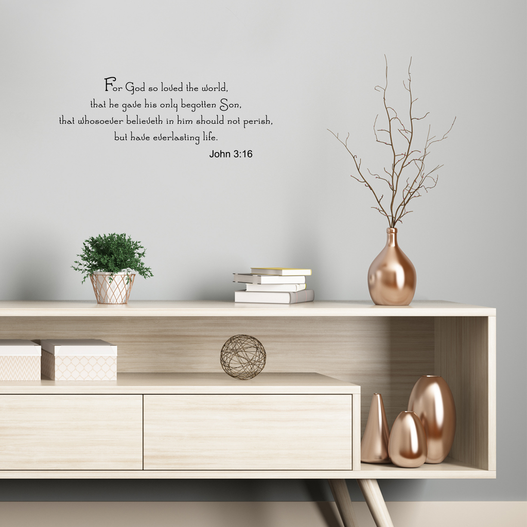John 3:16 Religious Inspirational Bible Verse 21"-8"