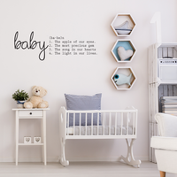 Baby Vinyl Wall Art Sticker with Quote - 20" x 50" - Nursery Room Wall Decoration Baby Shower Decorations - For Boy or Girl - Nursery Wall Art Peel Off Sticker 660078088982