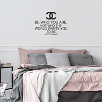 Vinyl Wall Art Decal - Be Who You Are Not Who The World Wants You To Be - 33"x 23" - Coco Chanel Inspirational Quote for Home Bedroom Living Room Office Work Apartment Decor - 660078088913