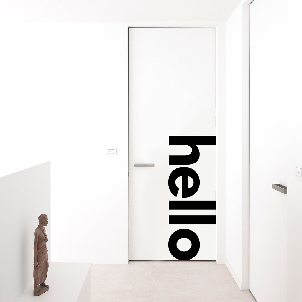 Vinyl Art Wall Decals - Hello Greeting - 60" x 23" Decorative Door Mural - Removable Wall Sticker Decal for Home Decor - Business Office - Bedroom Living Room Vinyl Stencil Adhesive 660078107324