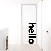 Vinyl Art Wall Decals - Hello Greeting - 60" x 23" Decorative Door Mural - Removable Wall Sticker Decal for Home Decor - Business Office - Bedroom Living Room Vinyl Stencil Adhesive 660078107324