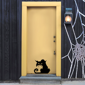 Vinyl Wall Art Decal - Angry Black Cat - 15" x 17" - Spooky Halloween Season Decoration Sticker - Trendy Kids Teens Adults Indoor Outdoor Wall Door Window Living Room Office Decor 660078120071