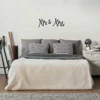 Vinyl Wall Art Decal - Mr and Mrs - 10" x 30" - Couples Wedding Reception Happy Home Adhesive Peel Off Sticker - Marriage Wedlock of Love Living Room Bedroom Decor Stickers 660078116708