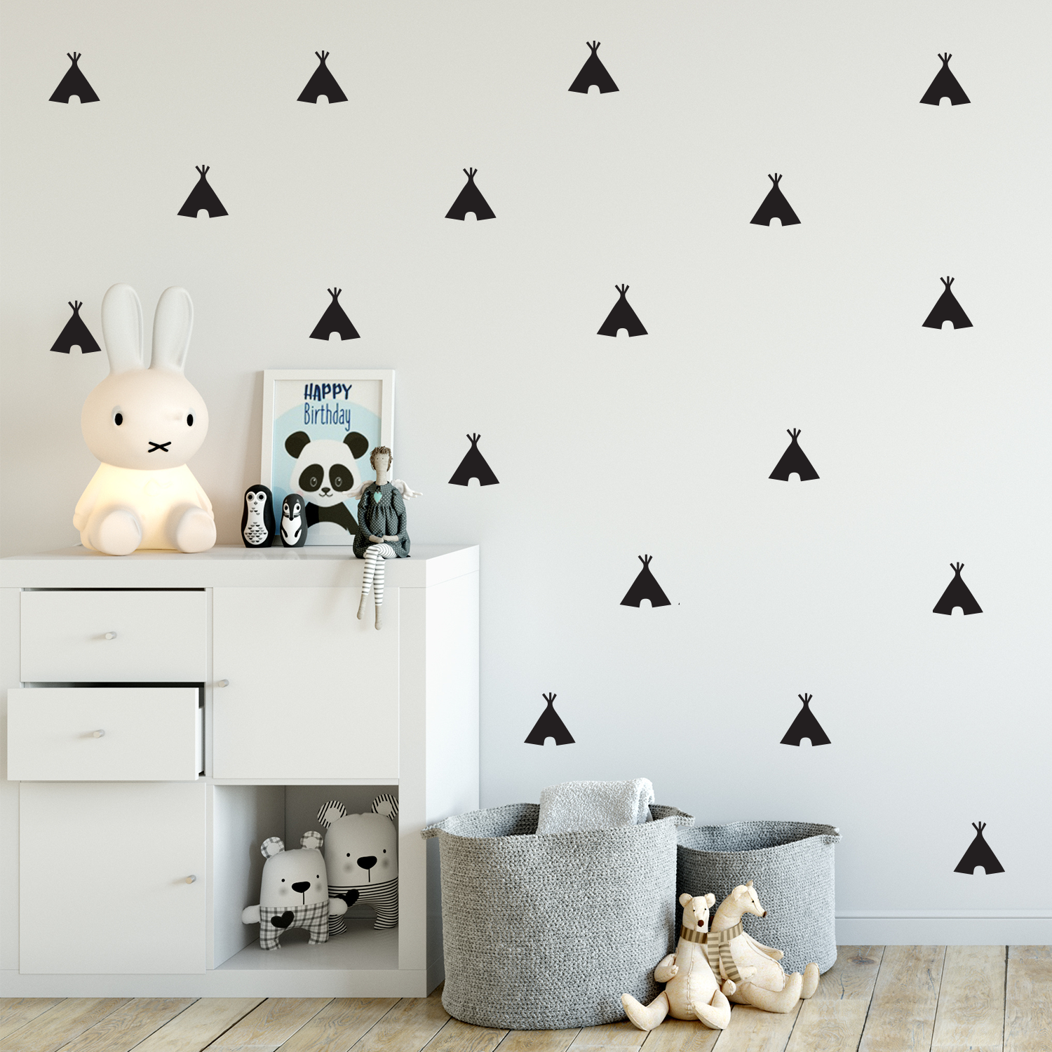 Set of 25 Vinyl Wall Art Decal - Teepee Tents - 2" x 2" Each - Kids Teens Room Stickers - Wild West Tribal Desert Theme Home Play Room Bedroom Nursery Living Room Apartment Decor 660078116050