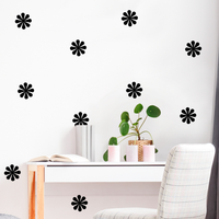 Set of 10 Vinyl Wall Art Decal - Flowers - 5" x 5" Each - Bedroom Living Room Office Dorm Room Girly Wall Decoration - Cute Trendy Floral Apartment Stencil Adhesives Wall Decor 660078115435
