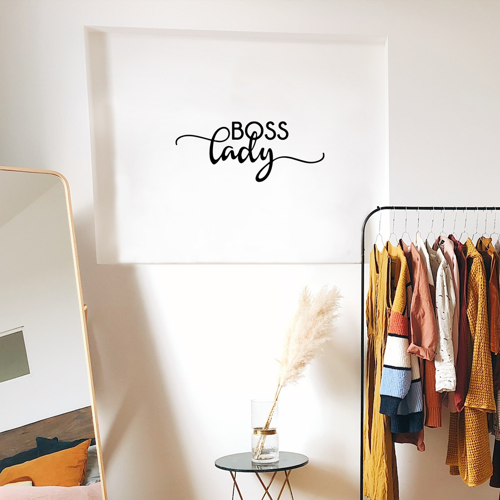 Boss Lady Inspirational Women's Quotes - Wall Art Decal - 9" x 23" Boss Girl Decoration Vinyl Sticker - Life Quotes Decal - Office Wall Decoration 660078089859