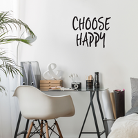 Choose Happy - Inspirational Life Quotes Wall Art Vinyl Decal - 19" X 23" Decoration Vinyl Sticker - Motivational Wall Art Decal - Bedroom Living Room Decor - Trendy Wall Art 660078091111