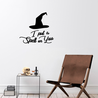 Vinyl Wall Art Decal - I Put A Spell On You - 20" x 22" - Witch Hat Seasonal Greeting Letters Decoration Sticker - Teens Adults Indoor Outdoor Wall Door Window Living Room Office Decor 660078119808