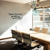Vinyl Wall Decal Sticker - Be The Change You Wish to See in The World -  - 36" x 18" - Inspirational Gandhi Quote Living Room Bedroom Wall Art Decor - Motivational Work Quotes Removable Sticker Decals