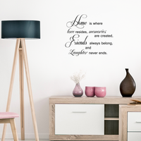 Home is where love resides.. - 23" x 20" - Vinyl Wall Decal Sticker Art