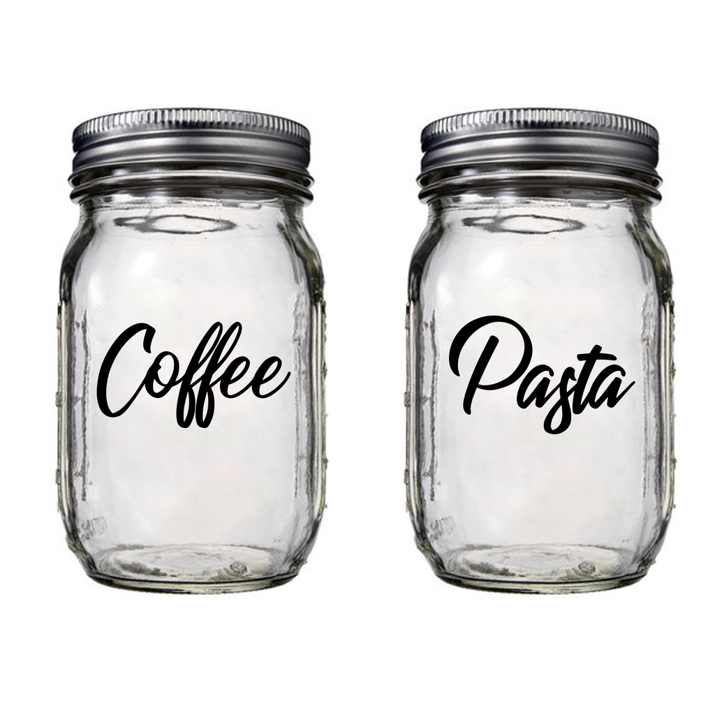 Storage Container Vinyl Labels Set of 10-2.5" to 7" Each - Kitchen Jars Containers Pantry Organization Labels - Modern Home Decor Peel Off Stickers