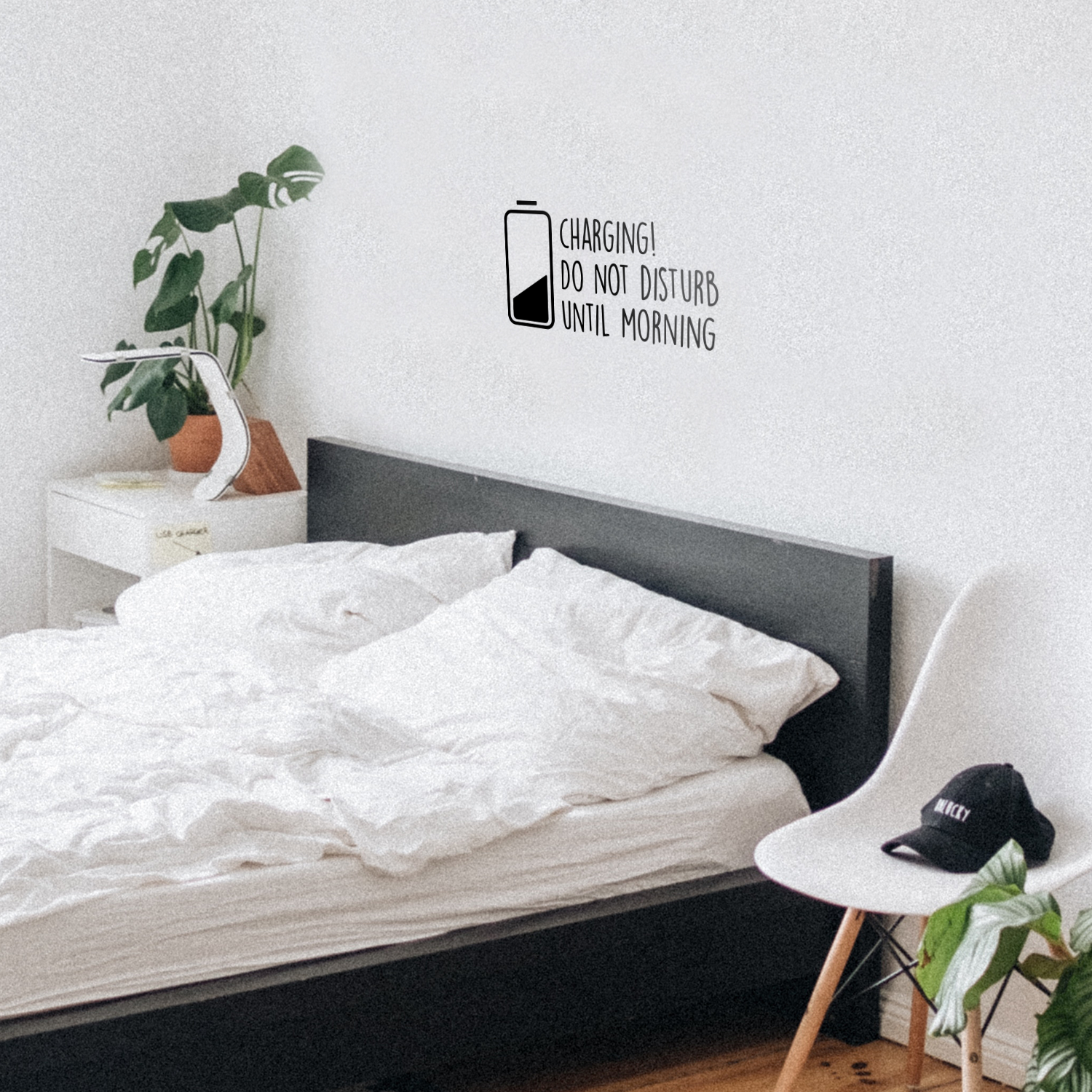 Boys Girls Nursery Vinyl Wall Decal Art - Charging Do Not Disturb Until Morning - 12" x 22" Childrens Kids Tweens Bedroom Funny Quote - Home Decor Removable Sticker Decals 660078094167