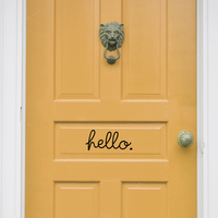 Hello - Wall Art Decal - 3.1" x 7" - Decoration Vinyl Sticker - Hello Quote Lettering - Removable Waterproof Sticker - Door Vinyl Decal Sign 660078089484