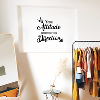Your Attitude Determines Your Direction - Inspirational Quote - Wall Art Decal - 23" x 23" - Motivational Life Quotes Vinyl Decal - Bedroom Wall Decoration - Living Room Wall Art Vinyl Decor