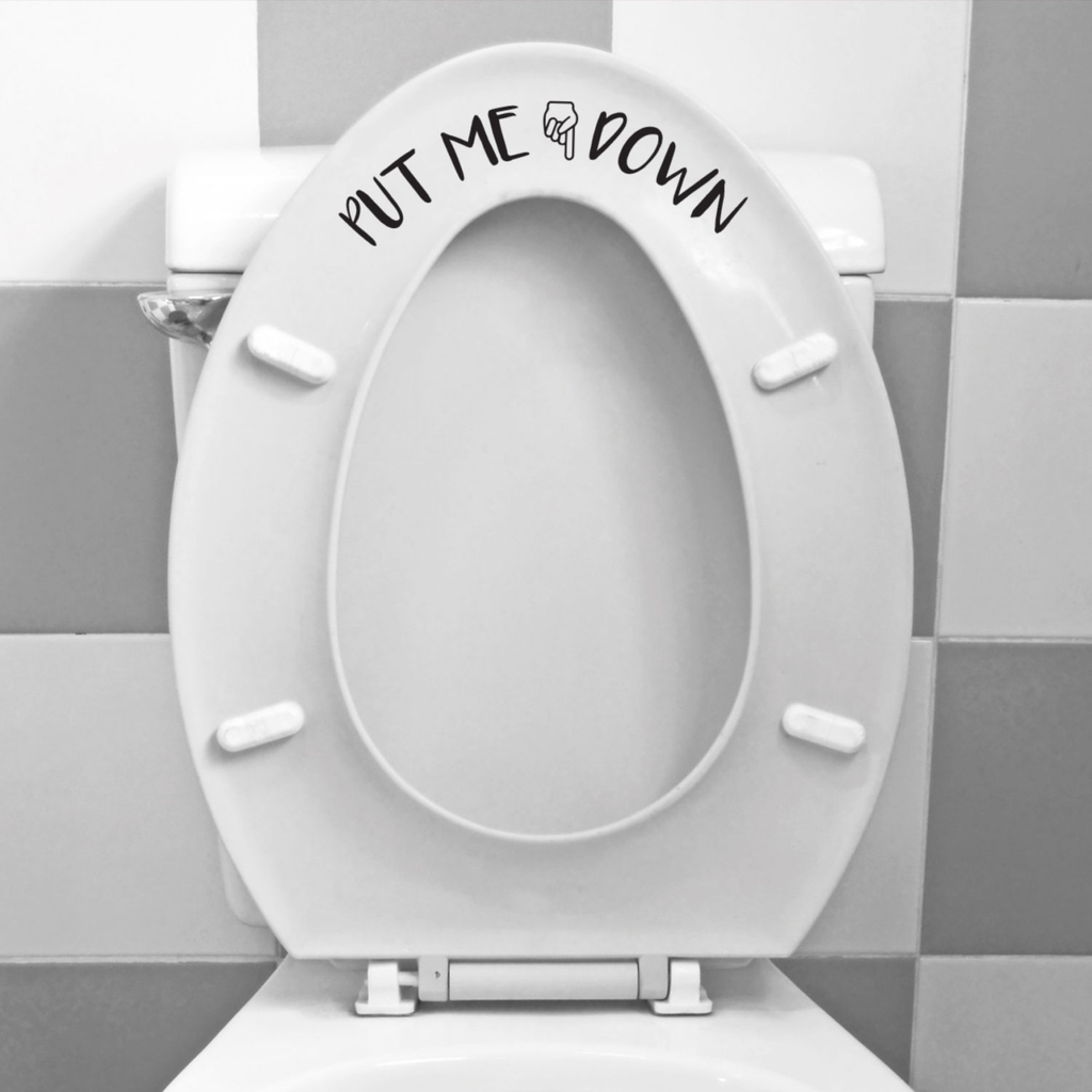 Put Me Down - Toilet Lid Sign - 6" x 12" - Bathroom Vinyl Decal - Funny Quotes Bathroom Decorations - Waterproof Vinyl Stickers 660078089286